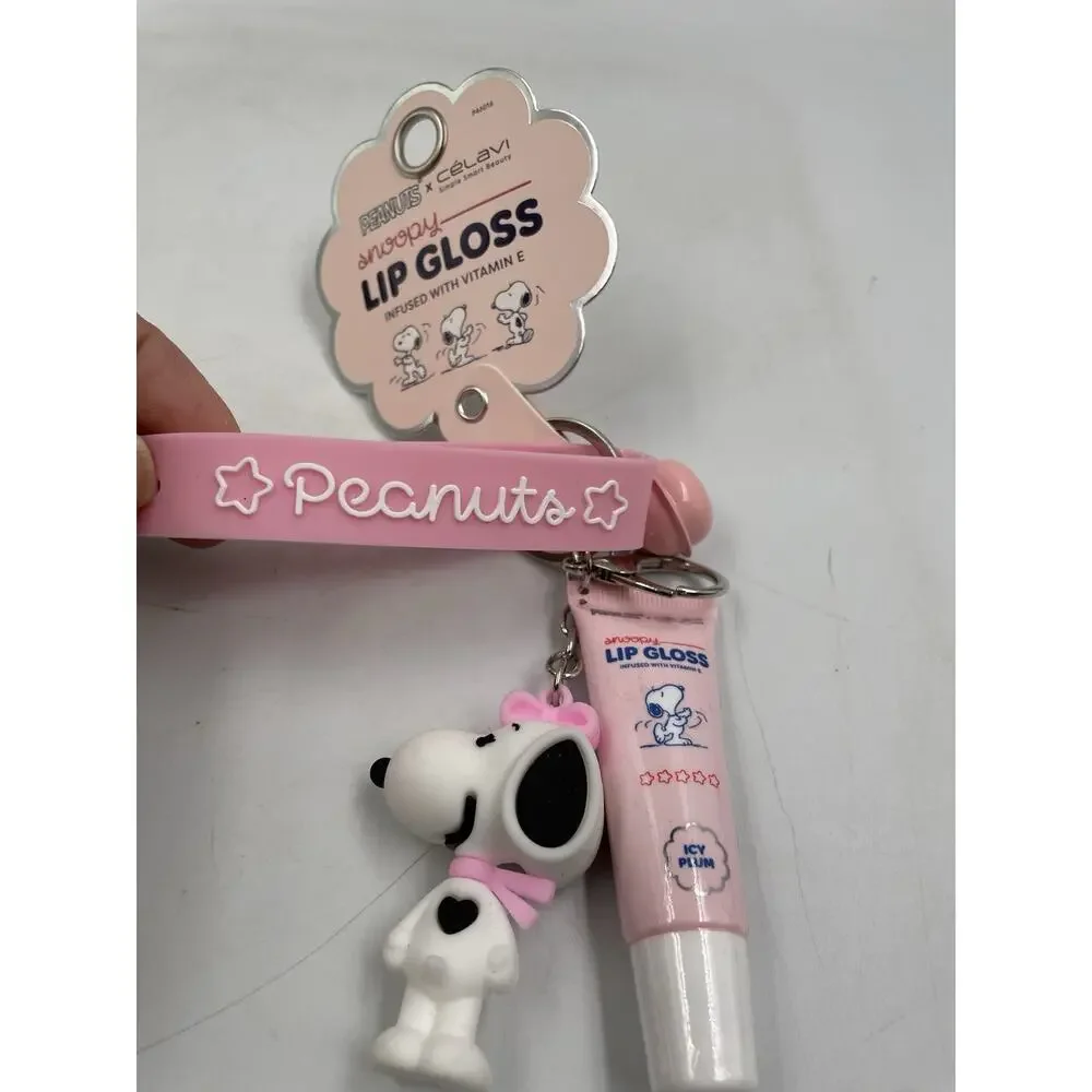 Celavi X Peanuts Snoopy Lip Gloss (ICY PLUM ) Keychain